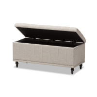 Baxton Studio BBT3137-OTTO-Beige-H1217-3 Kaylee Modern Classic Beige Fabric Upholstered Button-Tufting Storage Ottoman Bench